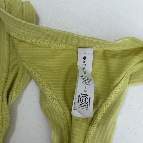 Athleta Tank Top Women's Small Racerback Striped Athletic Neon Green Active - Picture 7 of 8
